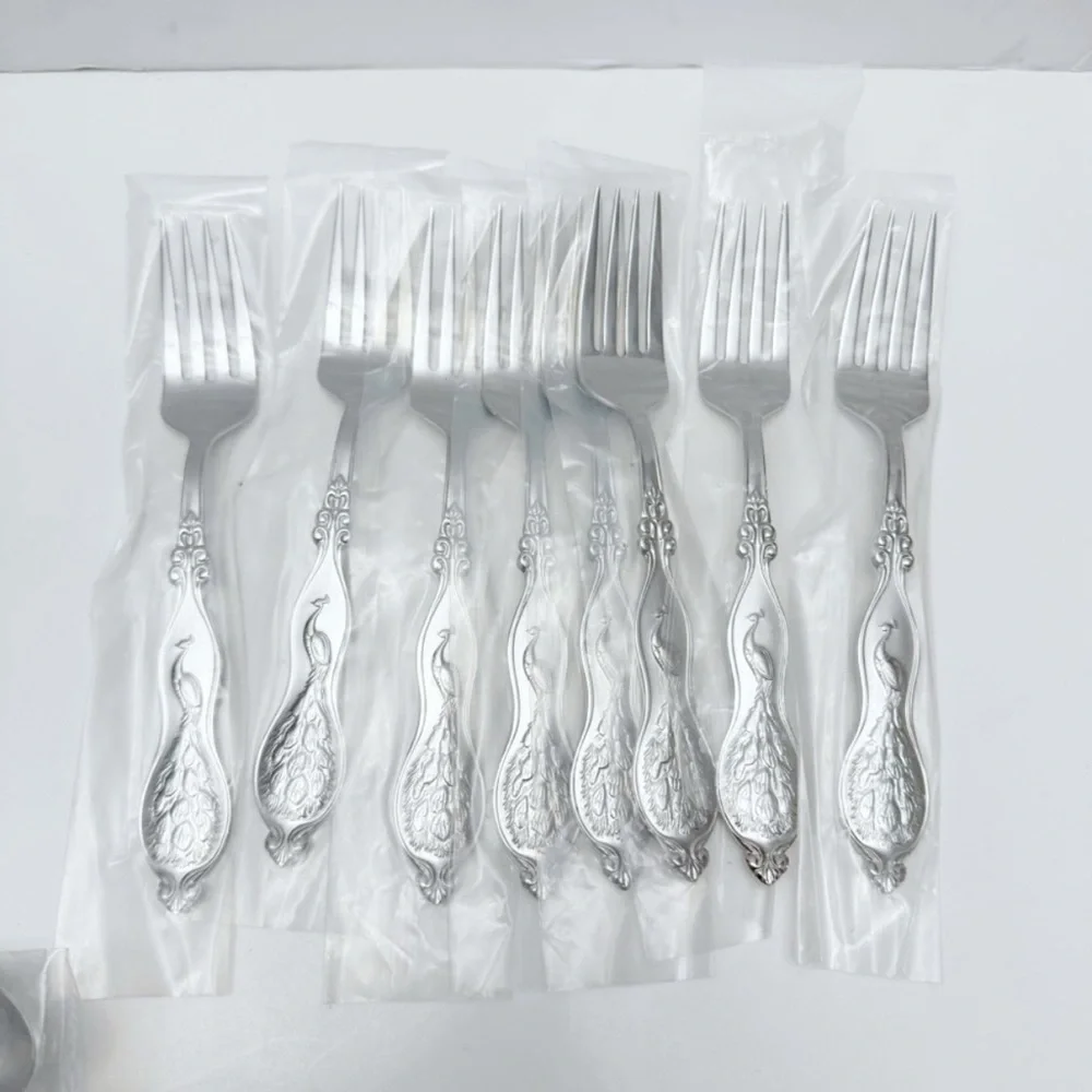 Wallace Peacock 45 Piece Service for 8 Stainless Steel 18/10 Flatware Set NEW